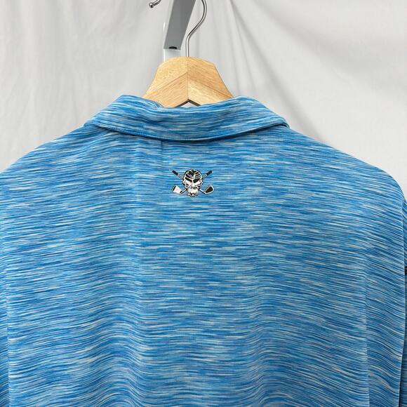 Tattoo Golf Polo Mens 2XL Epic Collection 1/4 Zip Blue Skull Logo Performance - Picture 8 of 9